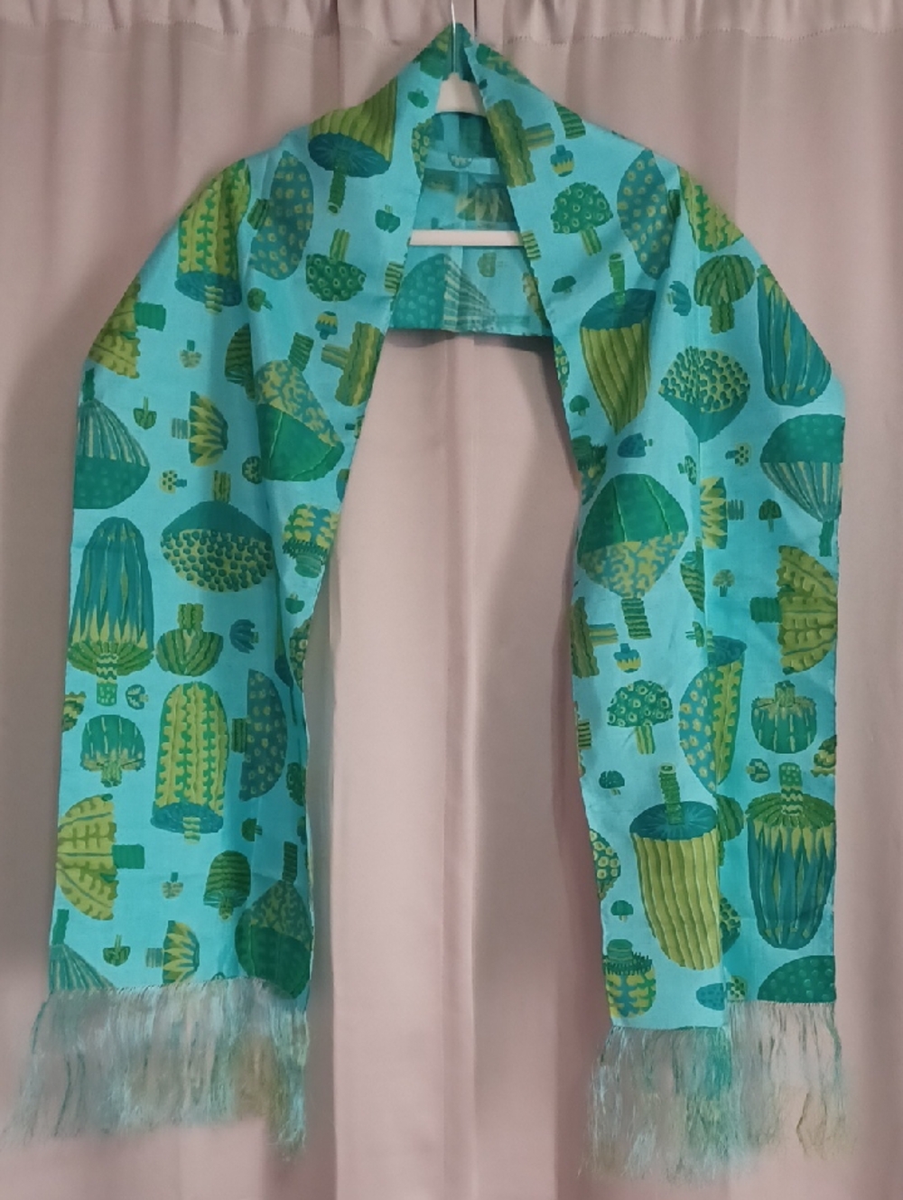 Vintage Thai Silk Scarf Star Of Siam Bangkok Handwoven Mod Botanical 72×12